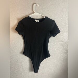 Meshki Black Ribbed Bodysuit